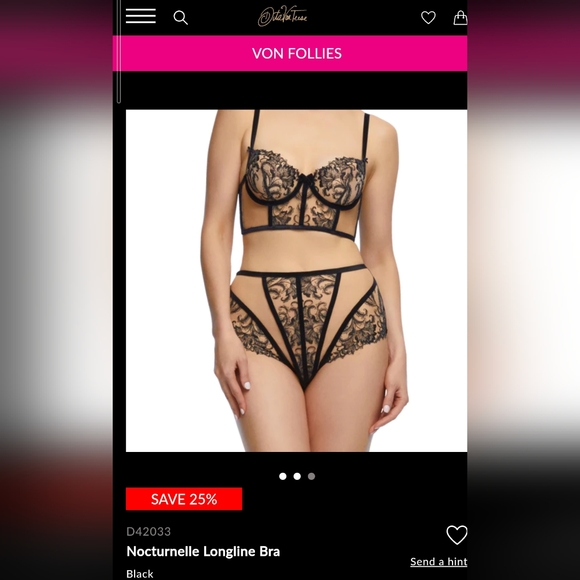 NWT Black DITA VON TEESE Nocturnelle Longline Bra 34dd Sheer Lace Balconette Hot - Picture 3 of 9